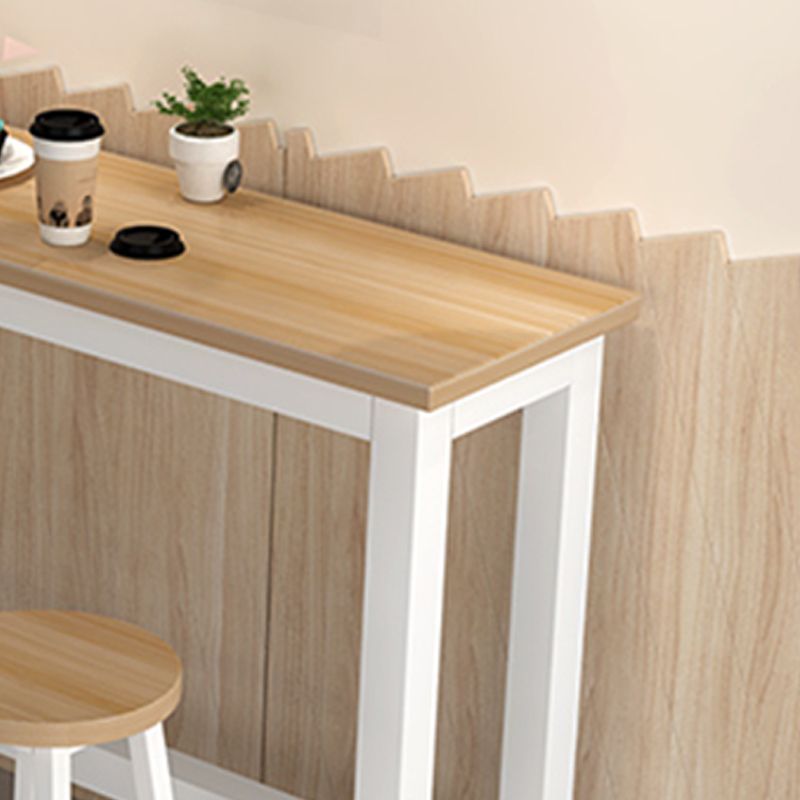 Manufactured Wood Modern Rectangle Pub Table with Trestle for Home