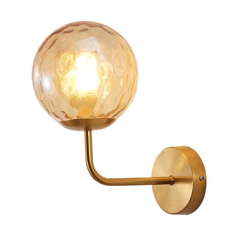 Metal Modern Wall Sconce Ball Shape Vanity Light with Glass Shade for Bathroom