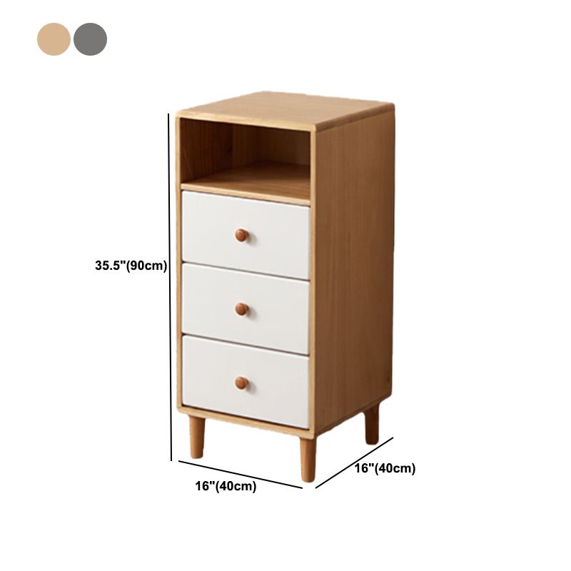 Modern Solid Wood Chest with 4 Natural Legs and Soft Close Drawers