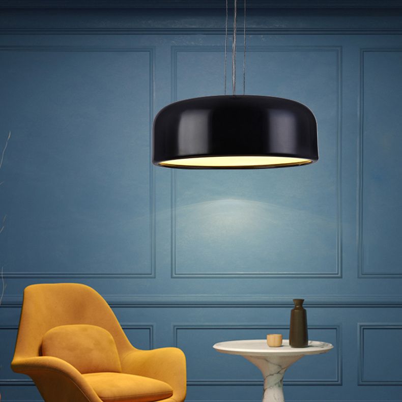 Drum Shade Pendant Lighting Macaron Metal 3-Bulb Plafond Plafonnement