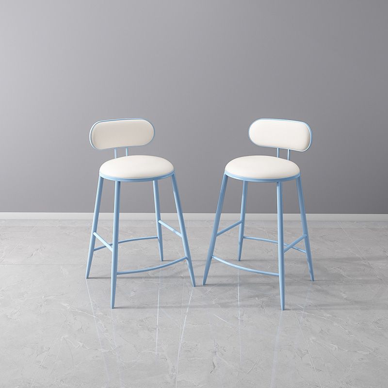 Scandinavian Footrest Milk Tea Shop Stool Matte Finish Iron Bar Stool