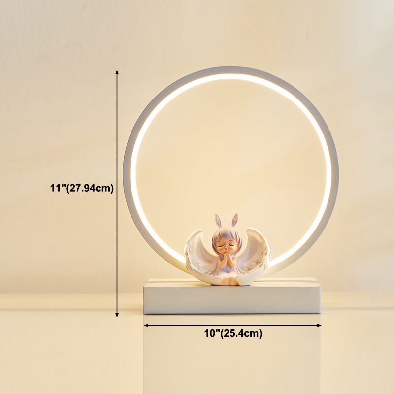 Modern Style Circle Shape Table Light Metal 1 Light Nightstand Lamps for Table