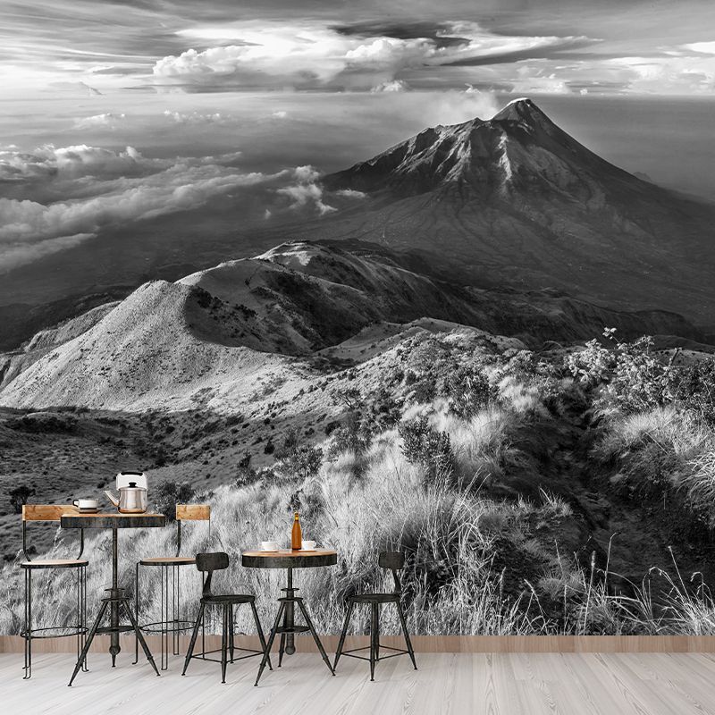 Mountain View Contemporary Wall Mural Modernist Wall Covering for Bedroom Decor