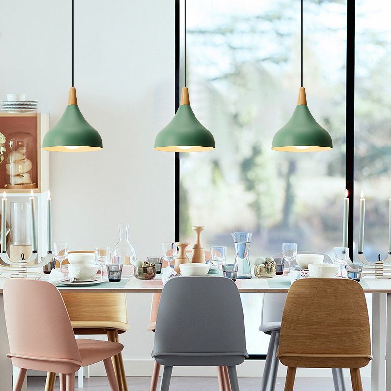 Metal Onion Ceiling Pendant Light Kindergarten One Light Macaron Loft Pendant Lamp