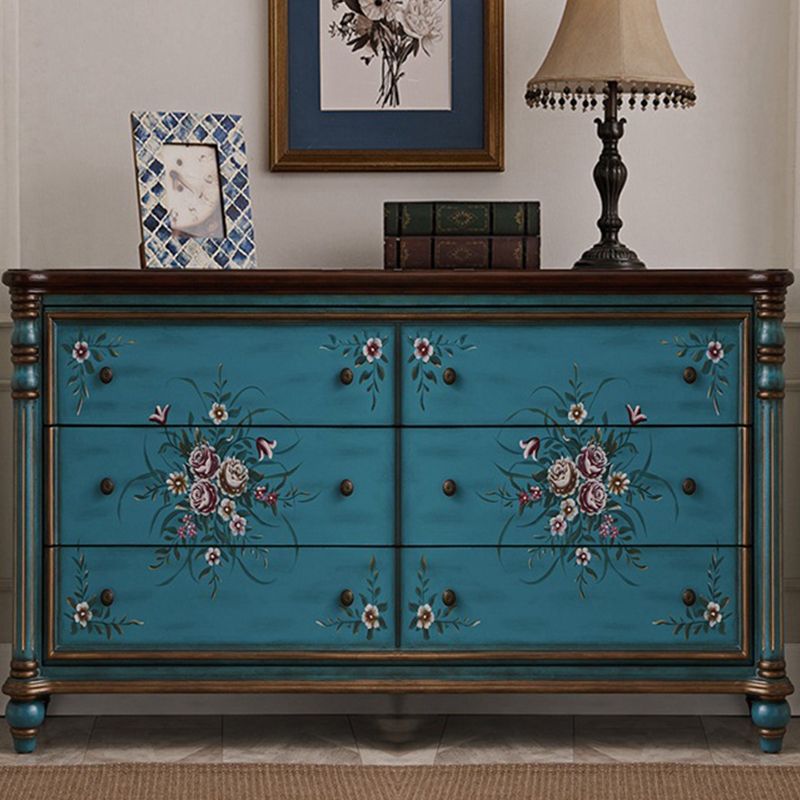 Ornate Traditional Dresser Wood Storage Chest with Drawers for Bedroom