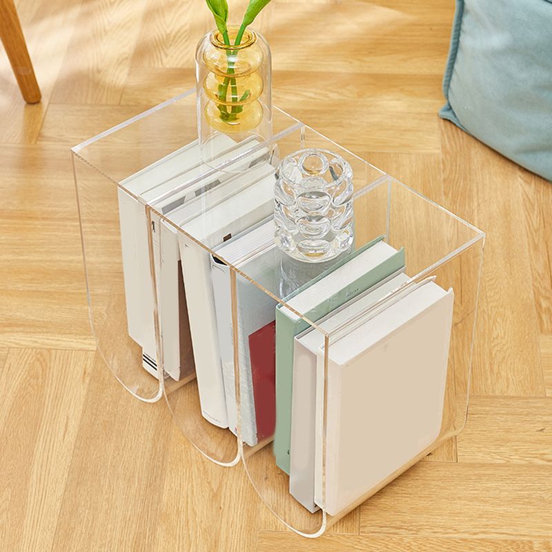 Contemporary Antique Finish Shelf Bookcase Geometric Bookshelf