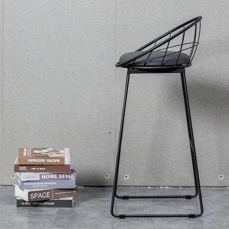 Industrial Style Barstool Indoor Sled Back Pedestal Bar Stool for Coffee Shop