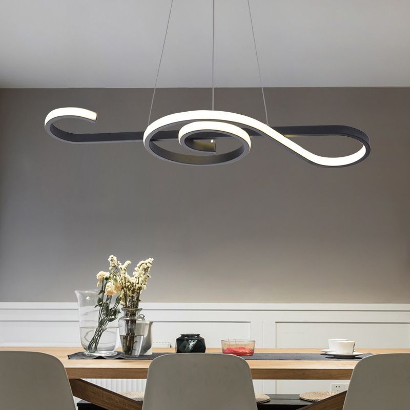 Aluminium LED Ceiling Light in Modern Creative Style Linear Pendant Light with Silica Gel Shade