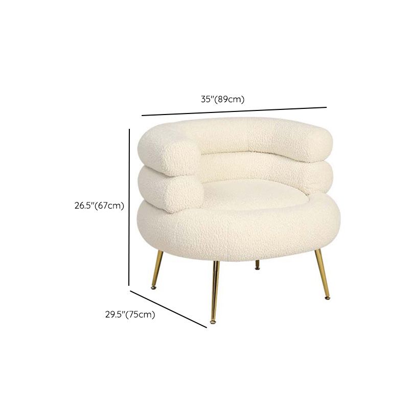 White Barrel Chair Arms Included Lounge Chair for Living Room