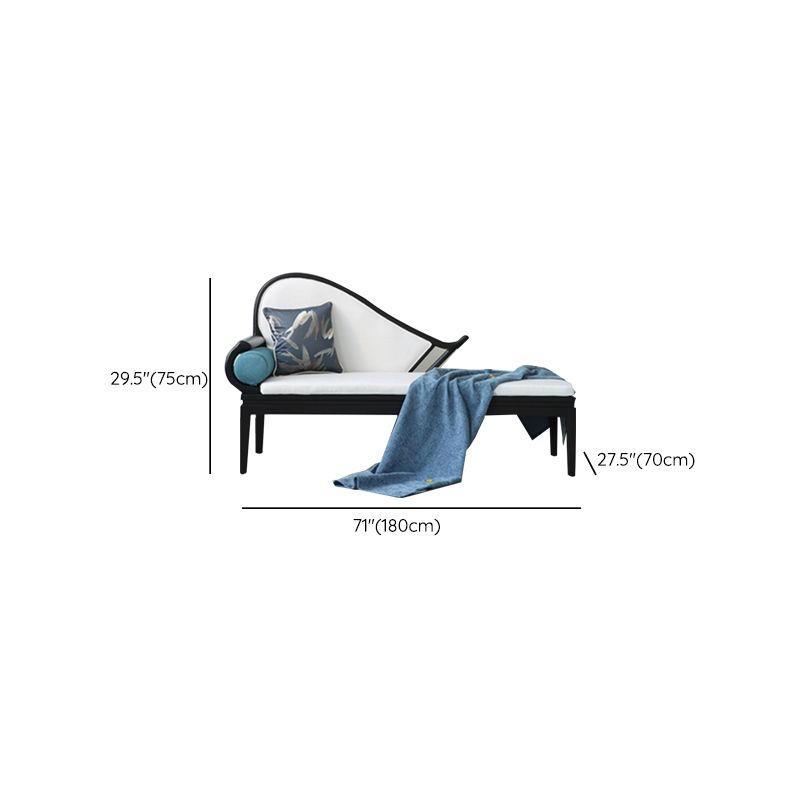Traditional Living Room Chaise Solid Wood Chaise Lounge with Upholstered