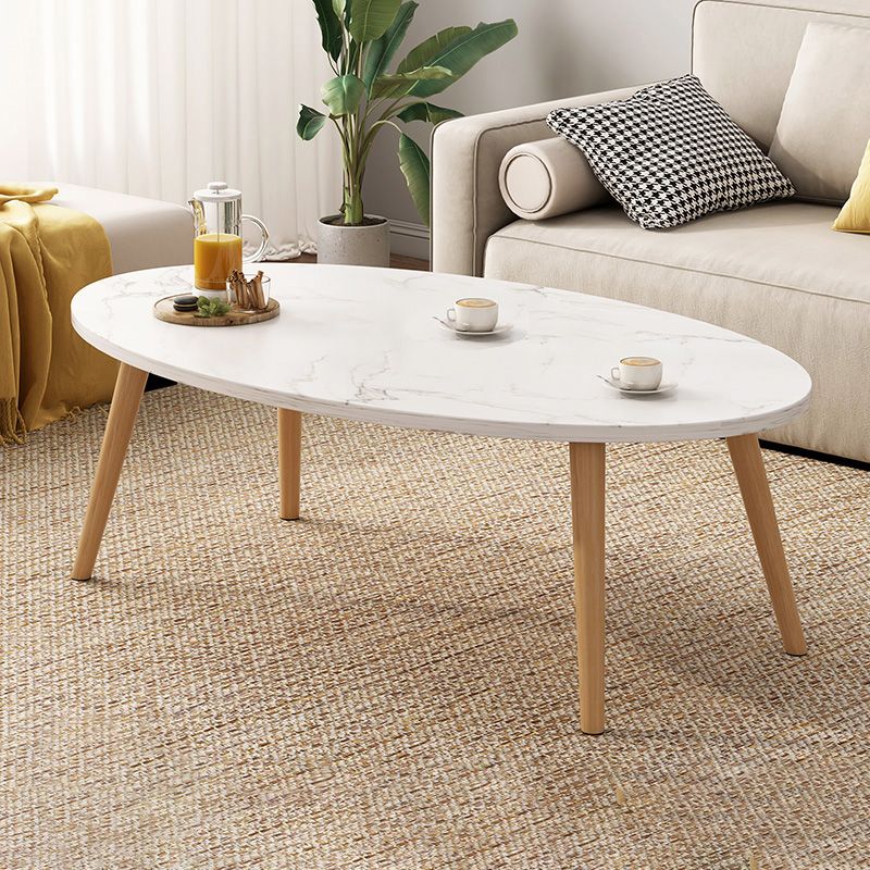 Contemporary Wooden Single Coffee Table 4 Legs Cocktail Table