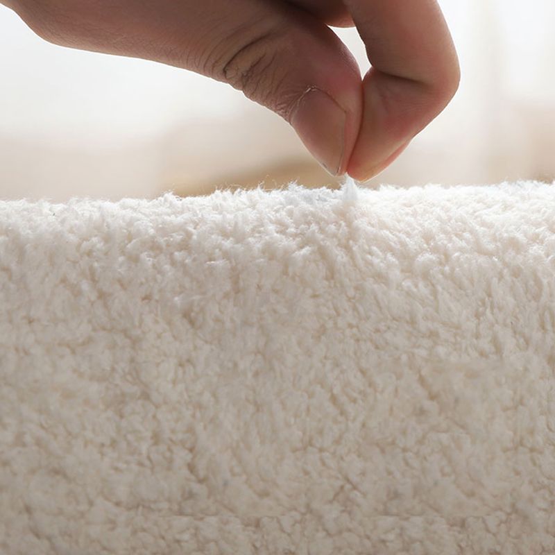 Apricot Short Line Rug Polyester Simple Rug Washable Rug for Living Room