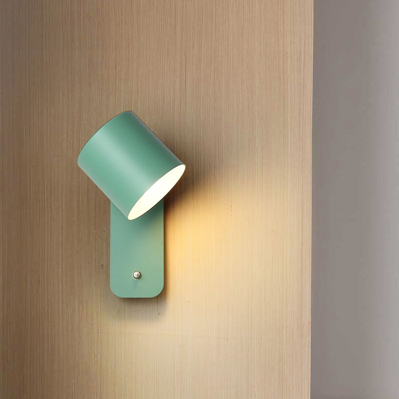 Metal Sconce Light Fixtures Green/White/Gray Wall Mounted Lights for Bedroom