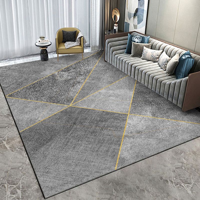 Multicolor Modern Area Rug Polyester Geometric Print Rug Non-Slip Backing Indoor Rug for Living Room