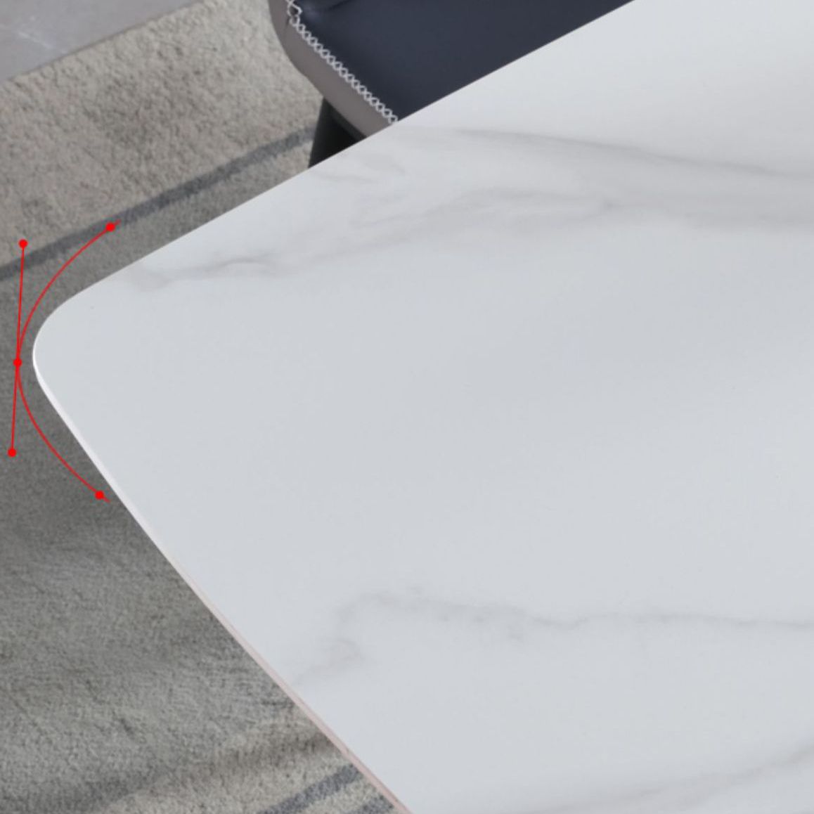 Rectangular Sintered Stone Dining Table Modern Dining Table with Steel Base for Home