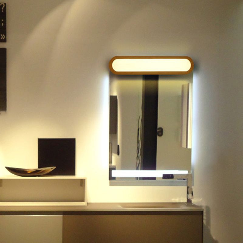 Elongated Oval Bedroom Vanity Light Acrylic Contemporary LED Sconce Light Fixture