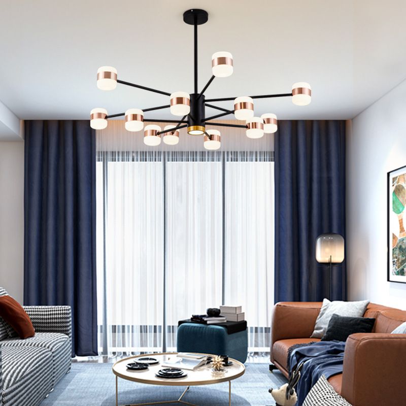 Rose Gold Sputnik Chandelier Postmodern LED Acrylic Pendant Light Fixture