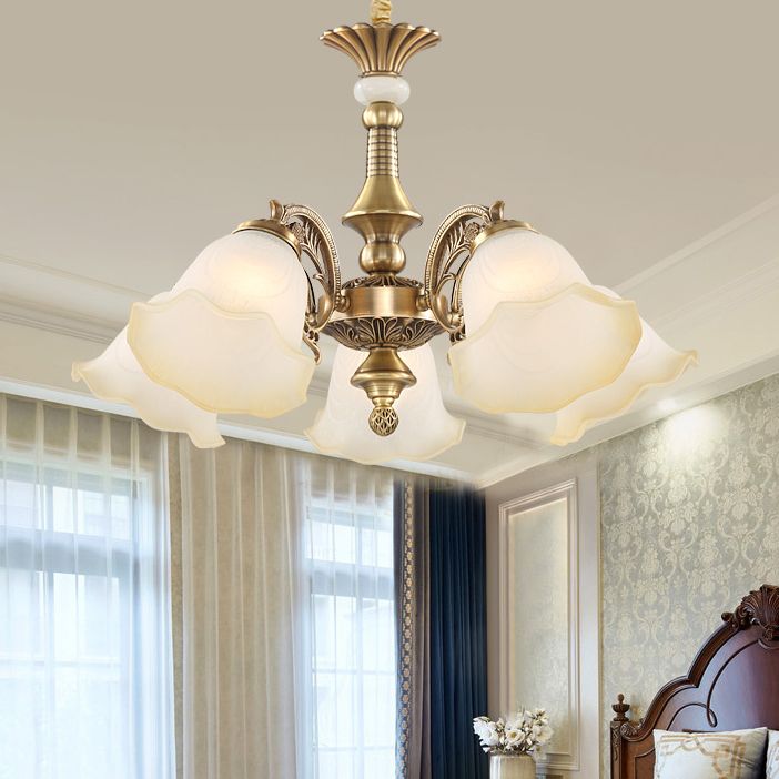 Luci a pendente a forma di campana lampadario a pendente di vetro moderno in vetro in oro