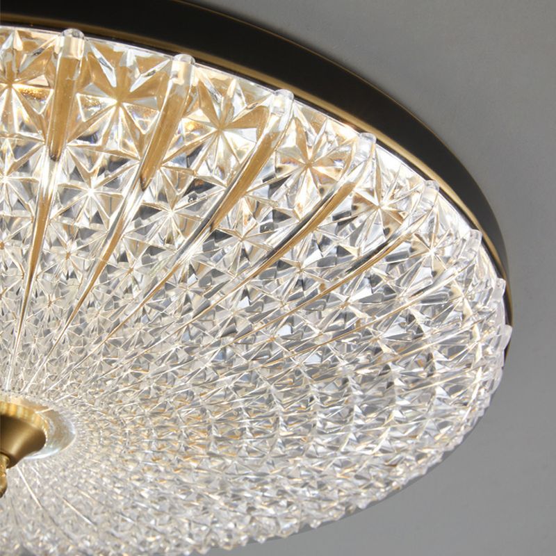 Contemporary Golden/Black Single Flush Mount Lighting LED Acrylic Ceiling Light