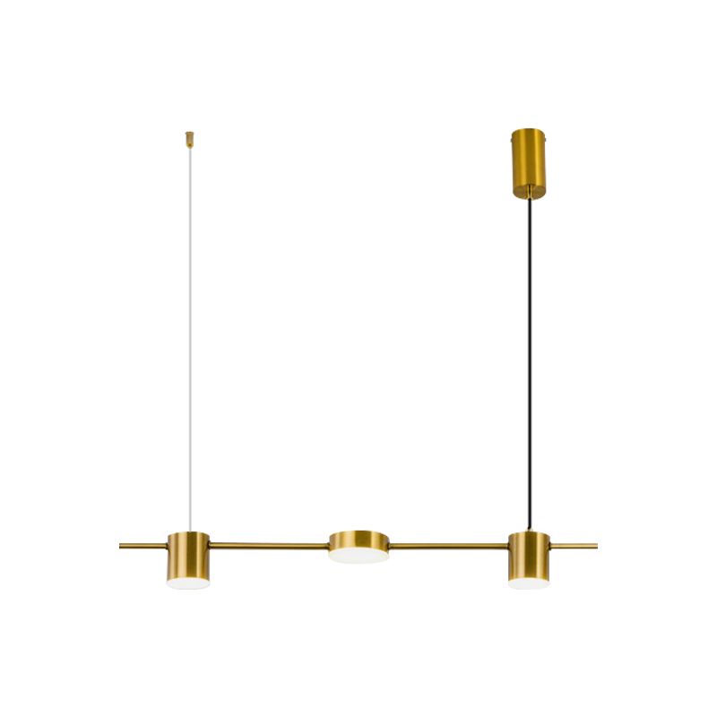 Lineaire metalen kroonluchter licht Modern 3/5 kopjes zwart/goudhangende lamp met roteerbare tint, warm/wit licht