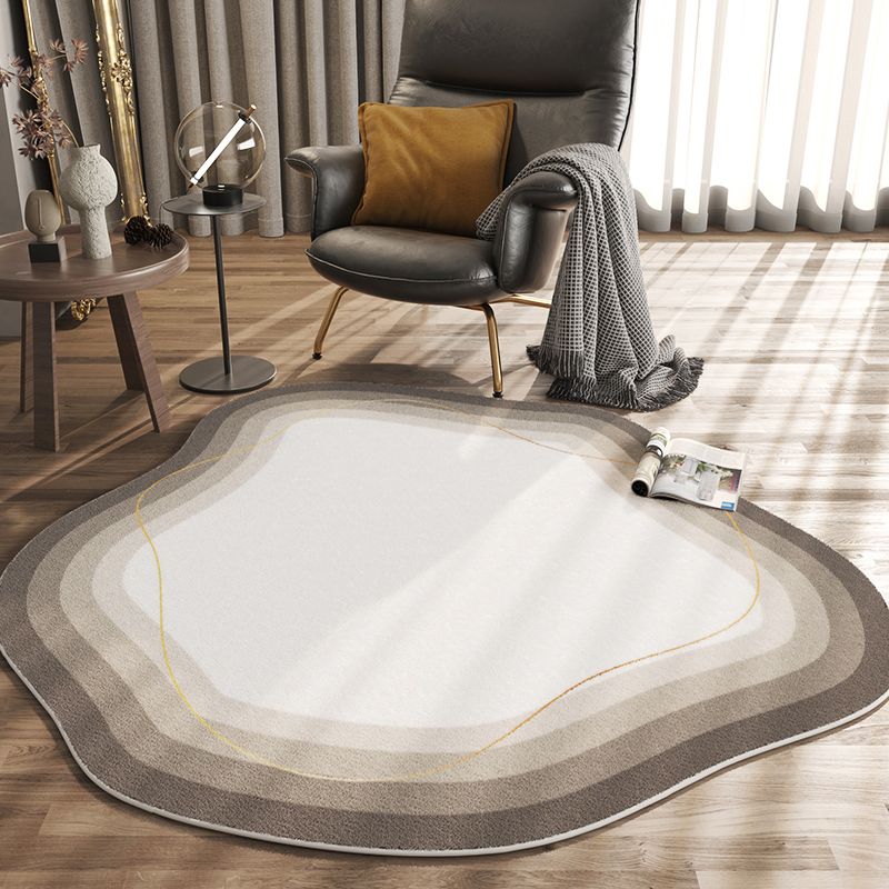 White Casual Rug Polyester Color Piece Rug Washable Area Rug for Living Room