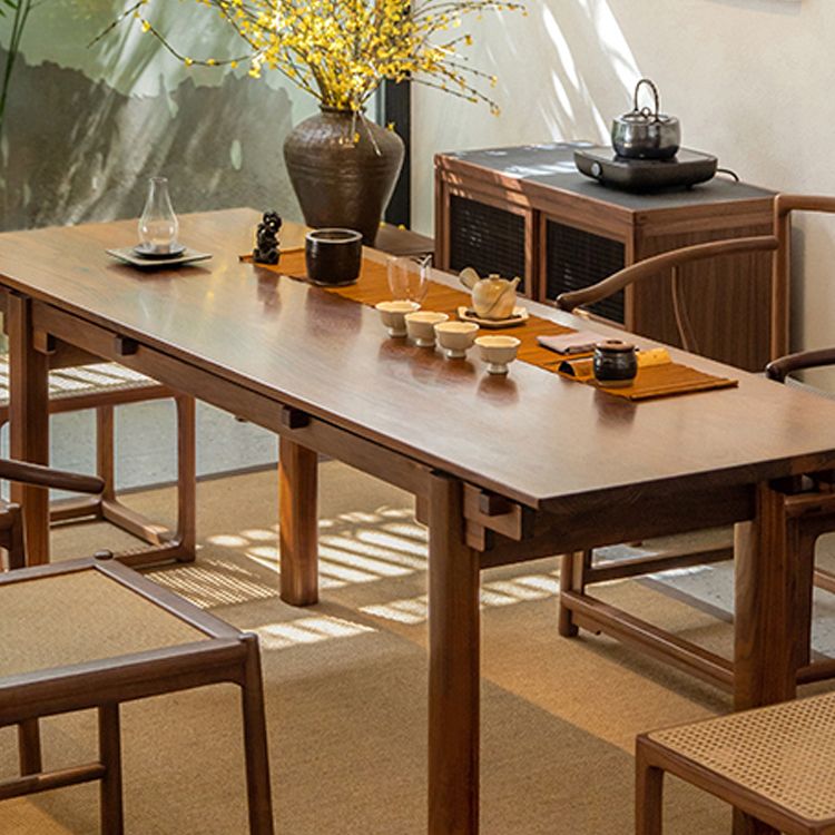 Cherry Wooden Table Rectangle Dining Table for Kitchen Dining Room