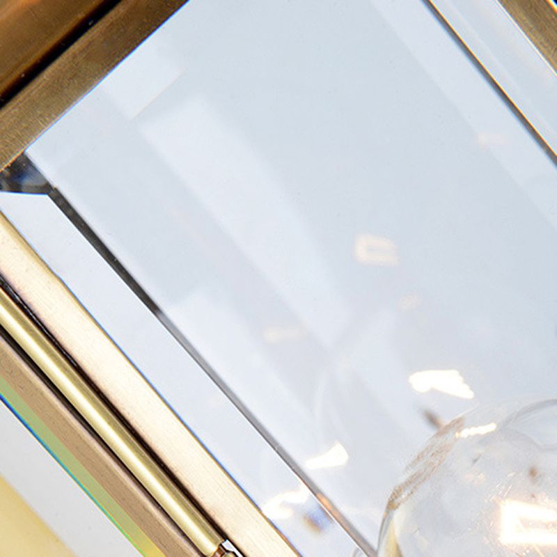 Geometric Shape Glass Wall Lighting Industrial Style 1 Light Wall Mounted Light in Gold