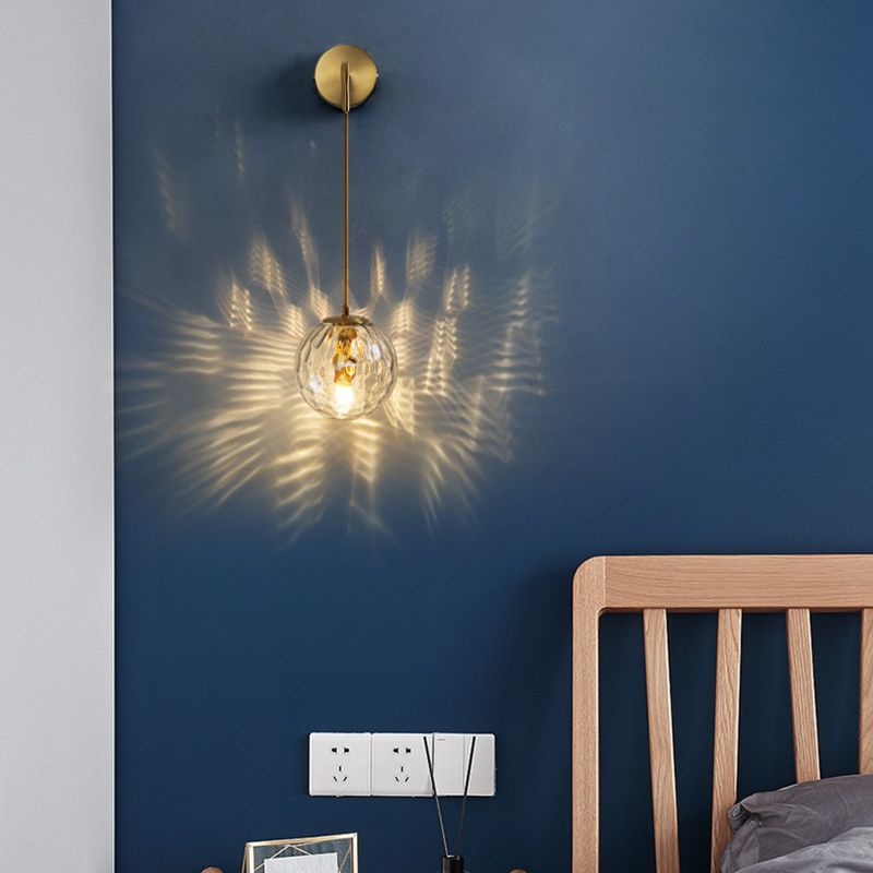 Gold Glass Wall Light Contemporary Global 1-light Wall Sconce for Bedroom