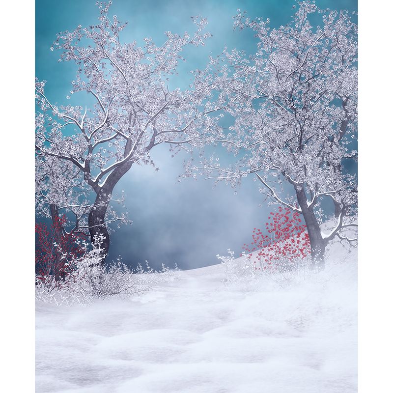 Illustration Winter Flower Scene Mural Great Wall Decor for Dining Room, Personalize