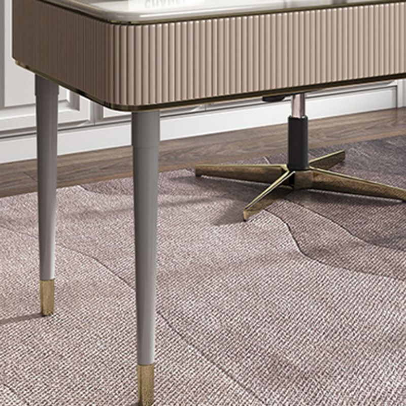 Rectangular Shaped Office Working Tables Stone Writing Desk in White