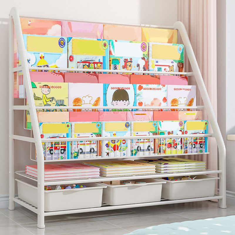 Metal Closed Back Bookshelf Standard Shelves Included Bookcase for Study Room