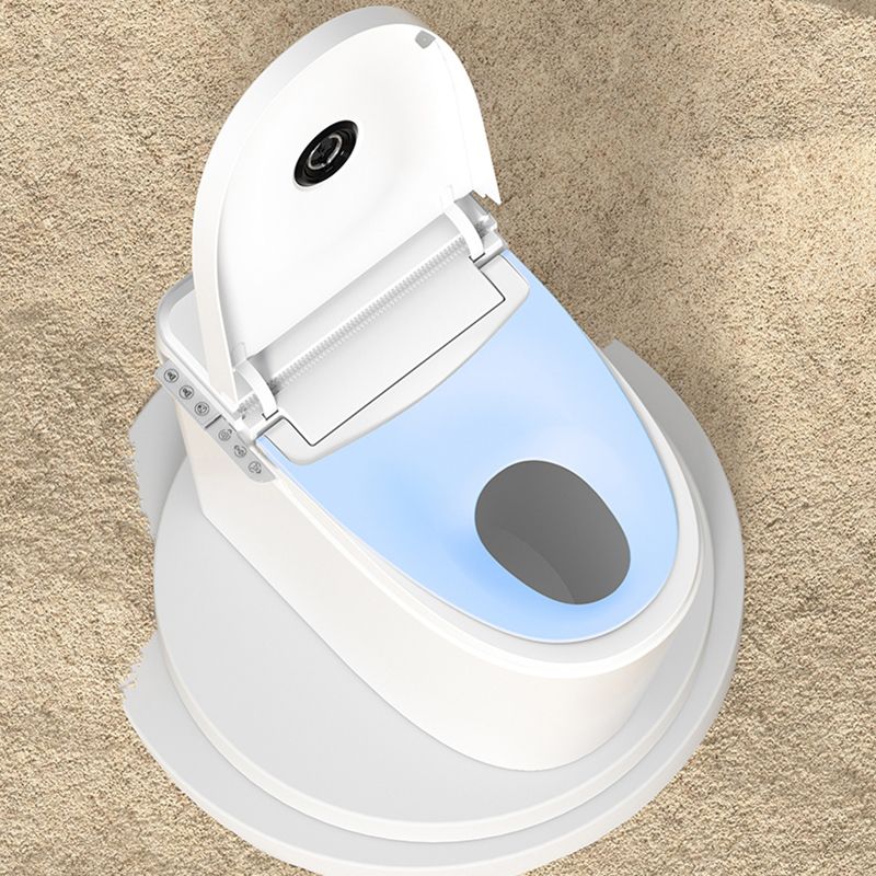 White Smart Toilet Elongated Bidet Seat with Unlimited Warm Water