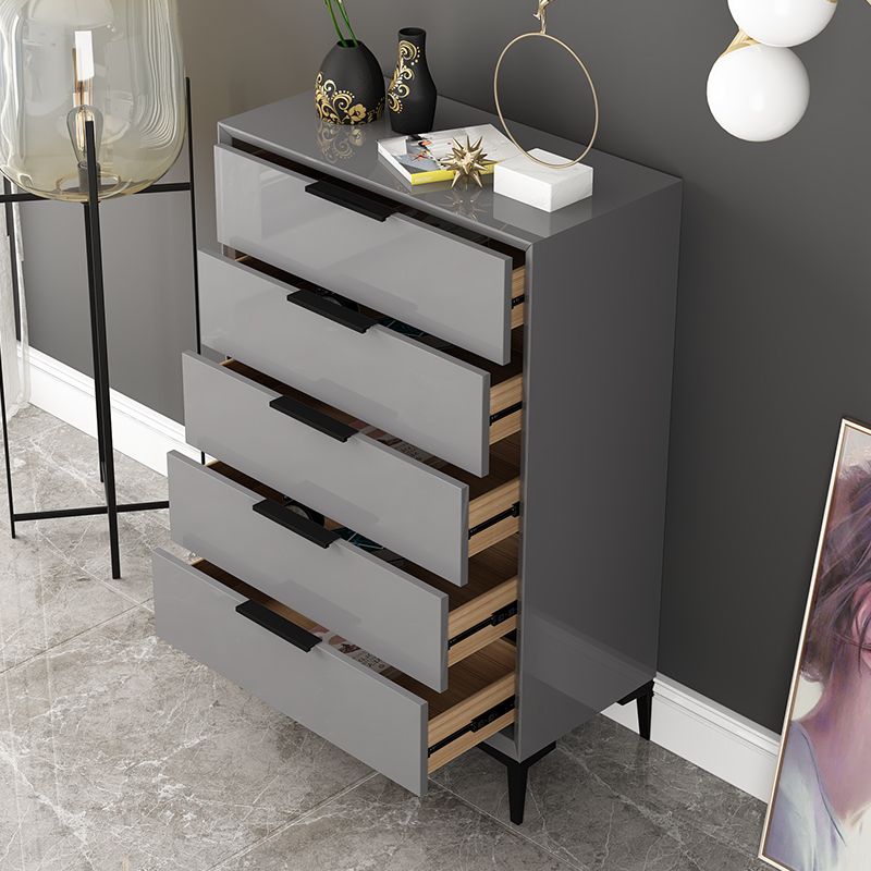 Contemporary Vertical Chest Wood Chest with Drawers for Bedroom