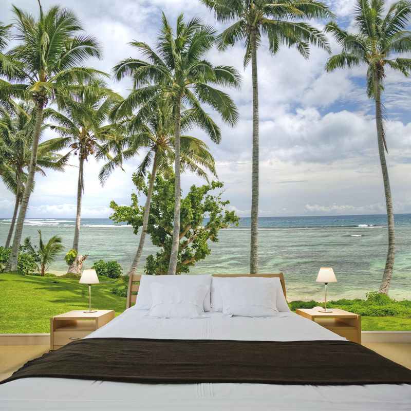 Photography Style Palm Tree Mural Environment Friendly Wallpaper for Home Decor