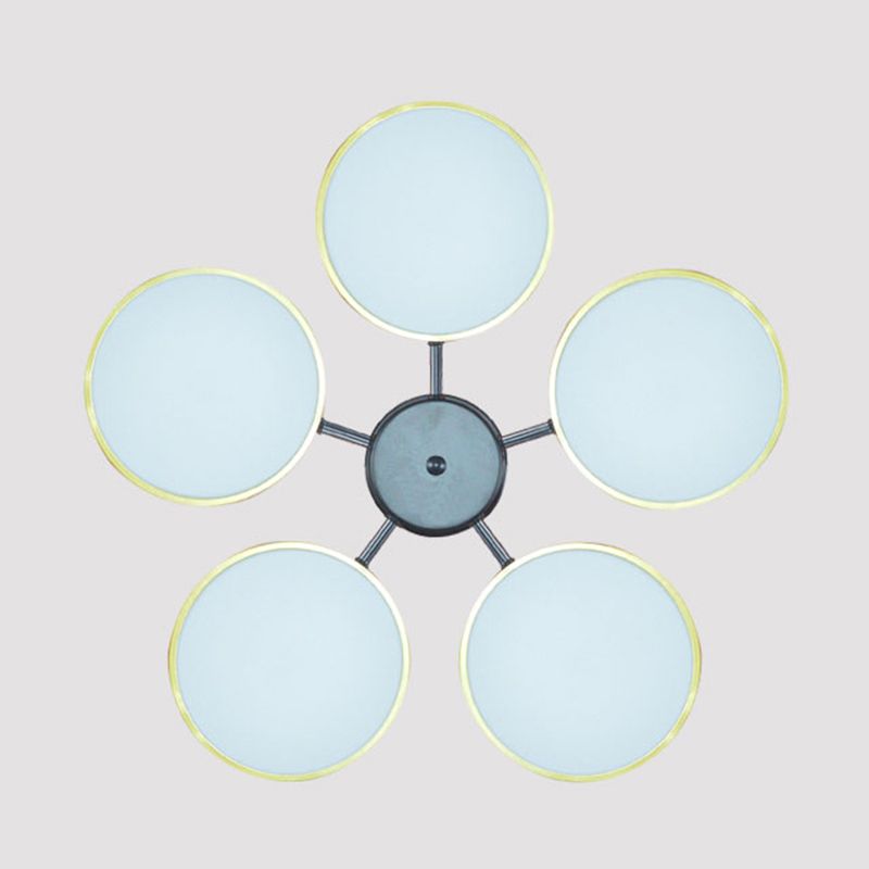 Modern Metal Chandelier Light Fixtures Round Multi-Head Suspension Pendant Lamps