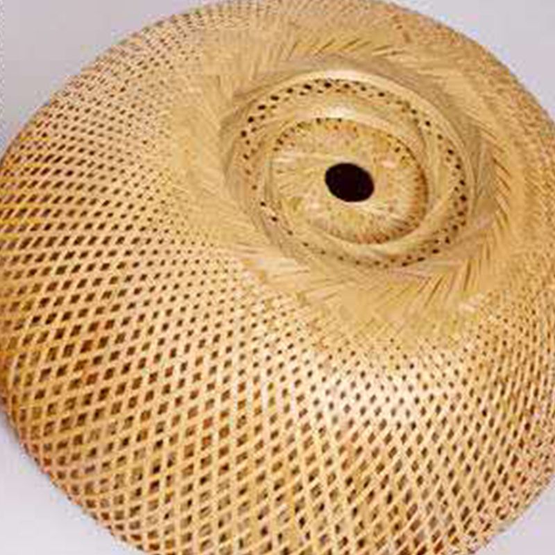 Dome Shade Pendant Lichte armatuur Aziatische bamboe 1 lamp eetkamer Drop Light