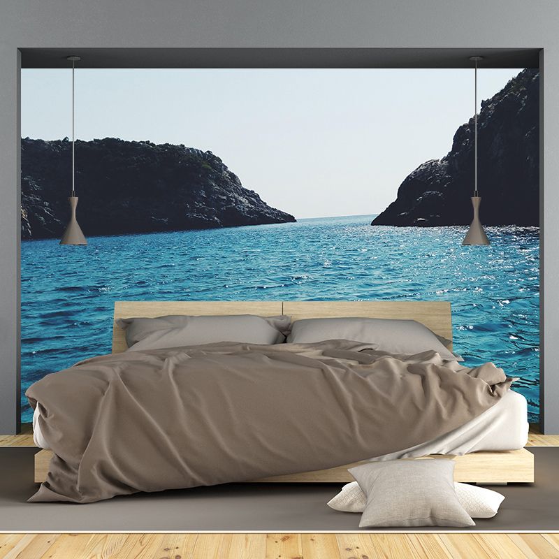 Oversized Sea Mural Wallpaper Photography Horizontal Wall Decor for Home Decoration