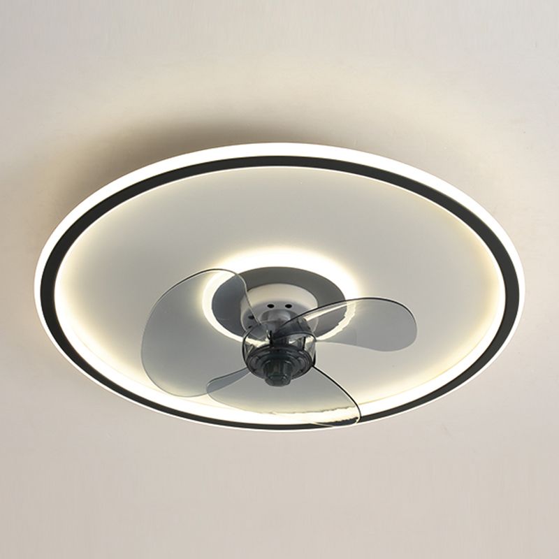 Round Shape Metal Ceiling Fans Modern Style Single Light  Ceiling Lamp