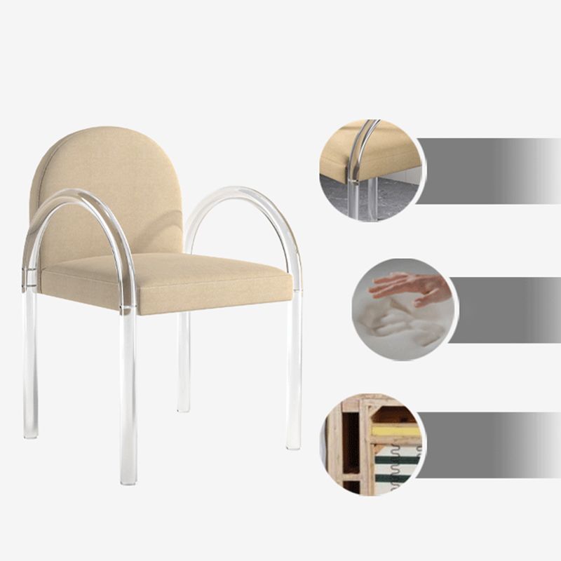 Modern Simple Arm Chair Plastic Frame Dining Chair for Dining Room