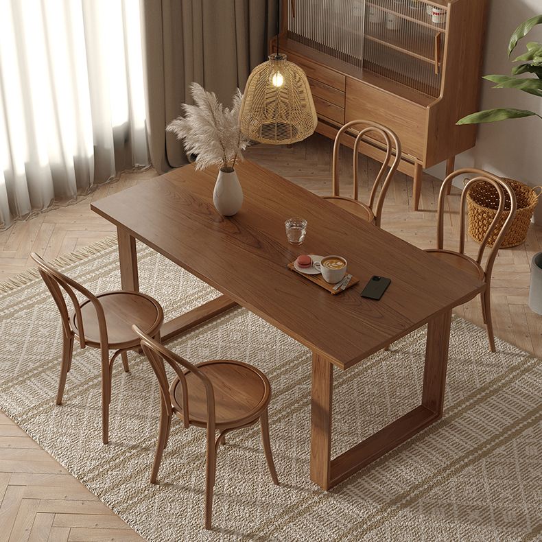 Modern 1/4/5 Pieces Rectangle Dining Set Solid Wood Dining Table with Chairs