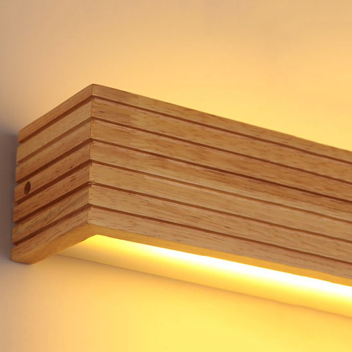 Wood Rectangular Vanity Wall Lights Contemporary Style 1 Light Vanity Lighting Ideas