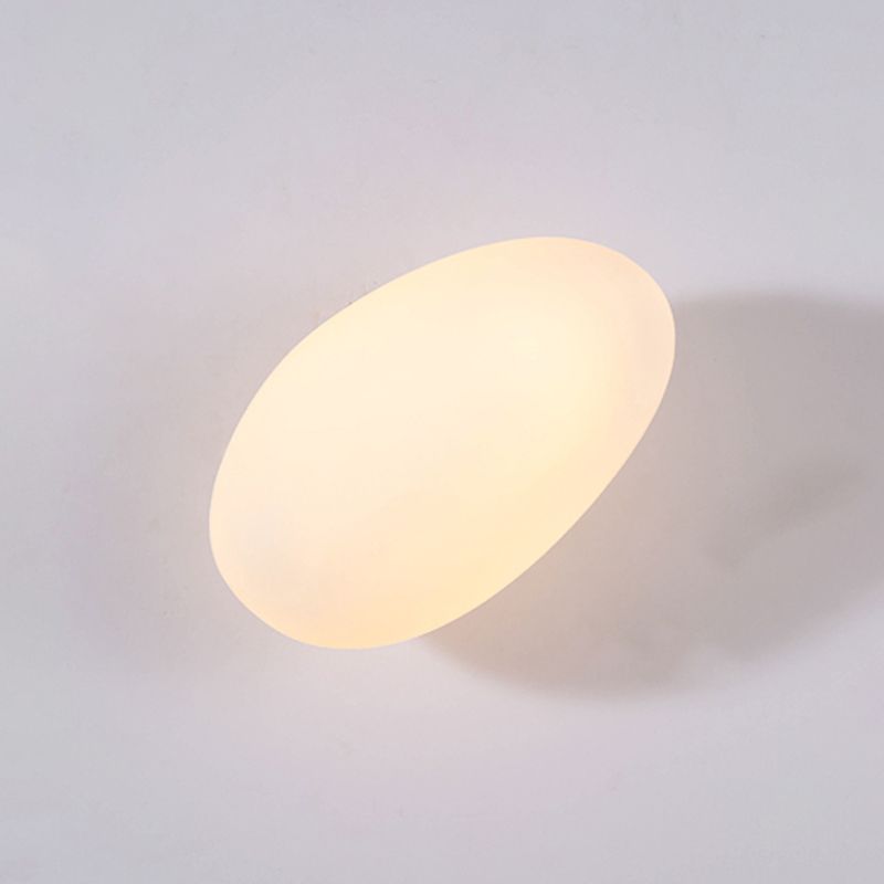 Nordic Style Iron Wall Light Cobblestone Shape Wall Lamp with Glass Shade for Bedroom