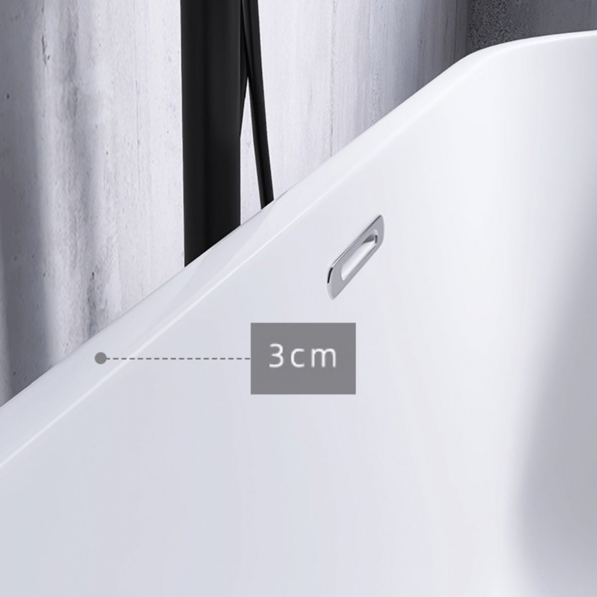 Modern White Stand Alone Bathtub Oval Acrylic Soaking Bathtub without Holes
