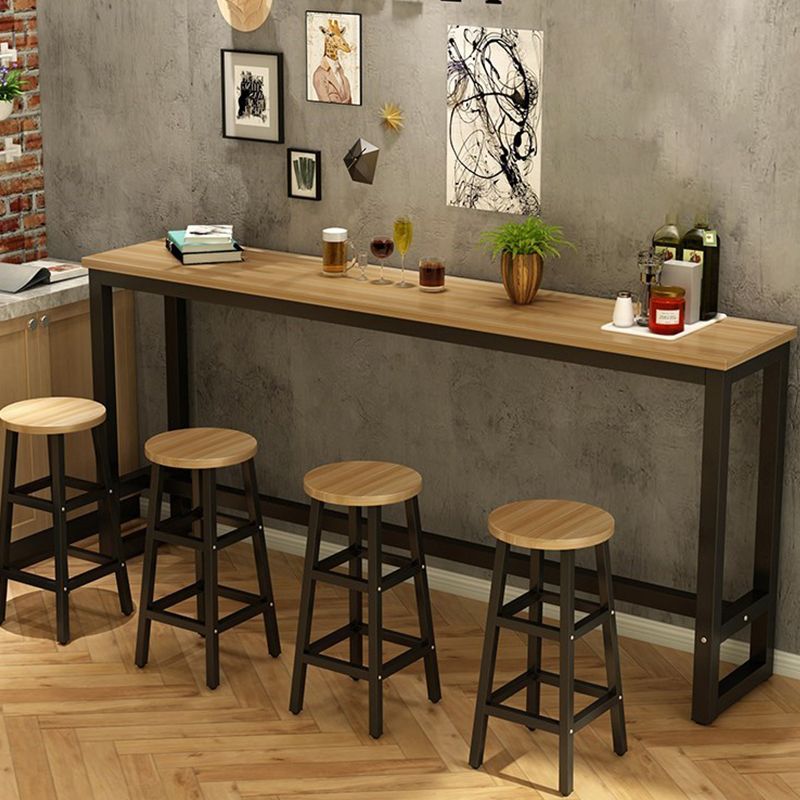 Modern Style Wood Bar Stool Table Rectangle Bar Table for Small Places