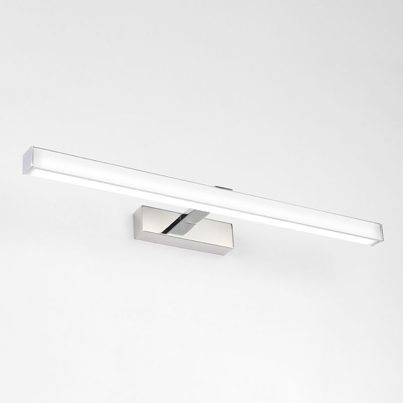 1 - Light Contemporary Bathroom Vanity Light Fixture in Chrome Linear Bath Bar