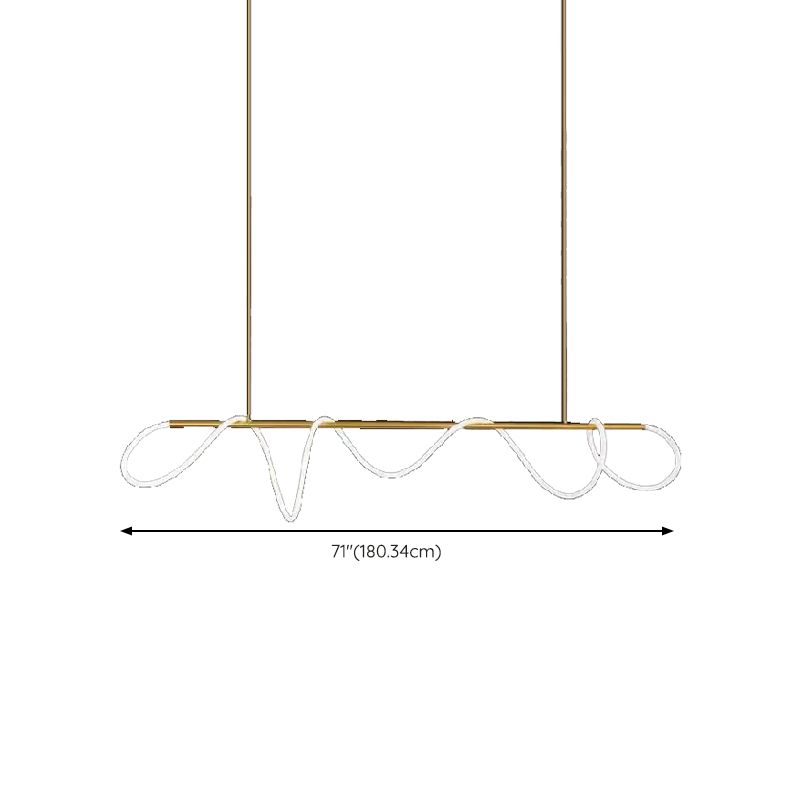 Line Shape Hanging Lamp Modern Island Chandelier Lights for Dining Room