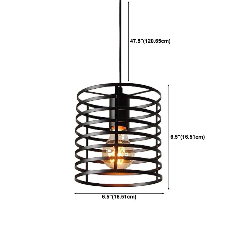 Simple Cage Hanging Island Light Industrial Hanging Lighting Fixture for Dining Room