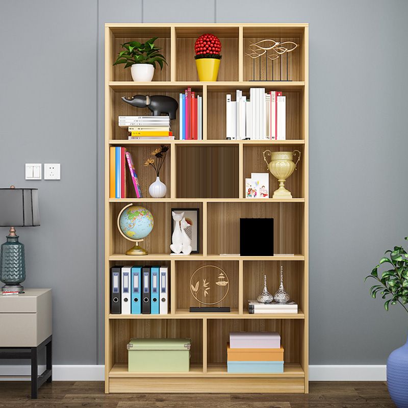 Modern Wood Closed Back Shelf Bookcase Shelves Included for Home Office
