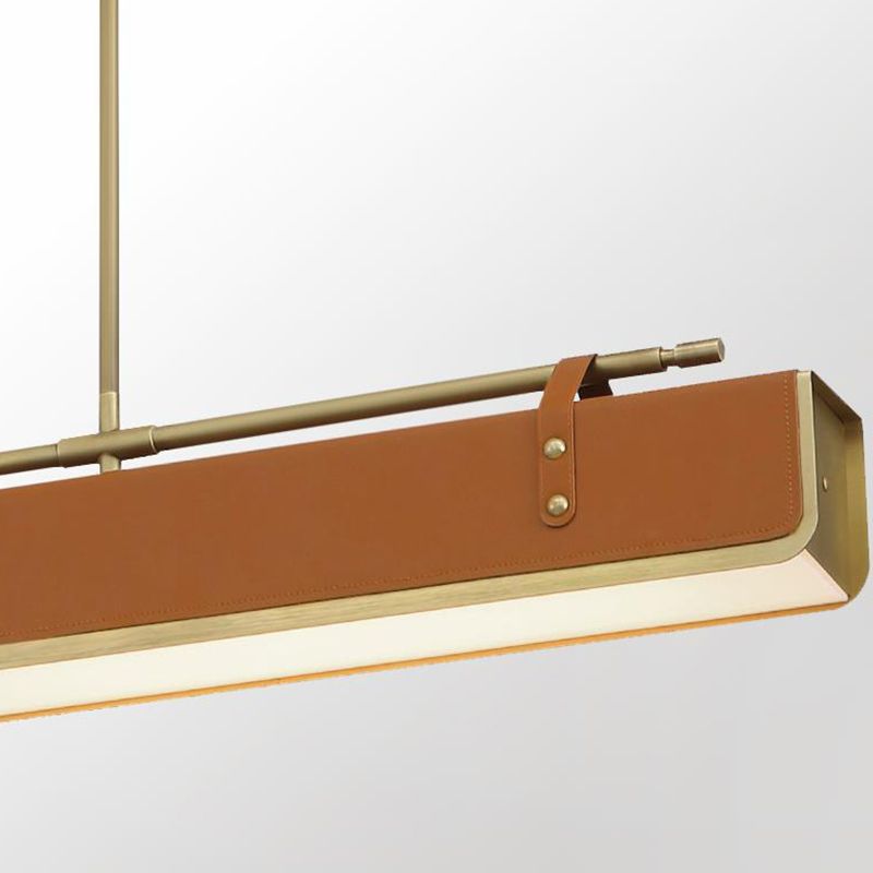 Leather LED Island Light Ultra-Modern Hanging Light Fixture for Dining Room