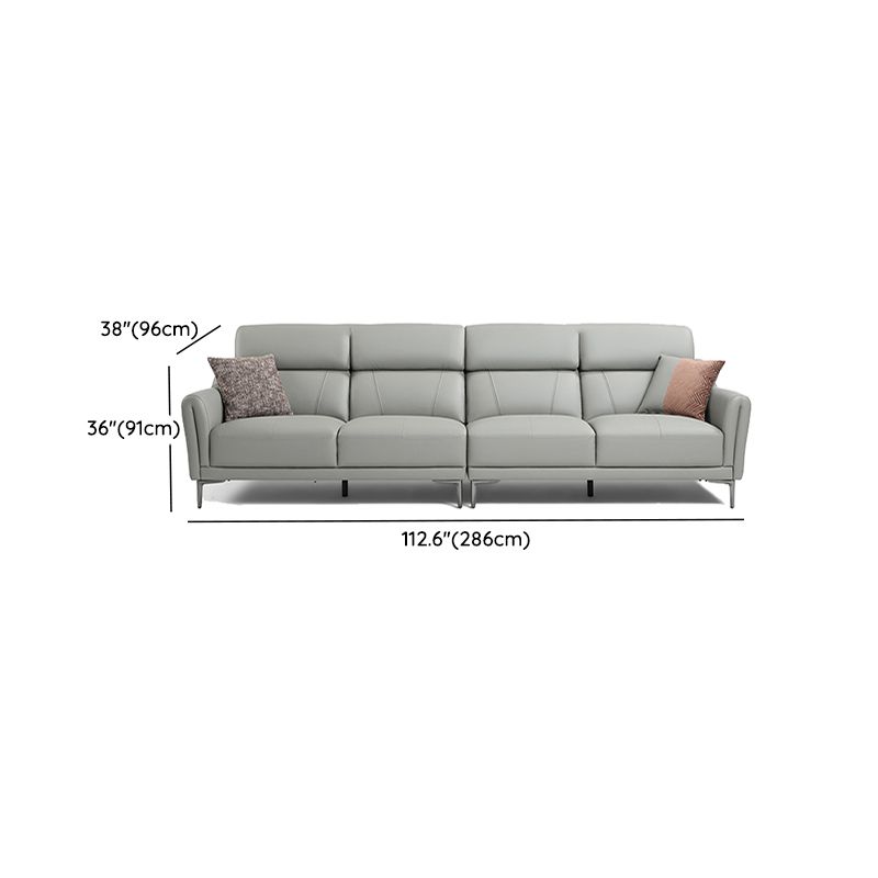 37.8"W Genuine Leather Square Arm Sectionals Sofa, Modern Chesterfield Sectionals